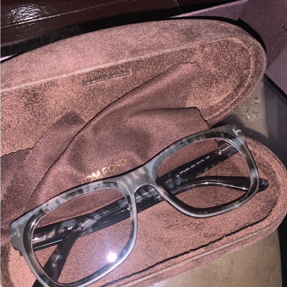 Tom ford “ eye glasses no prescription, ad your own”